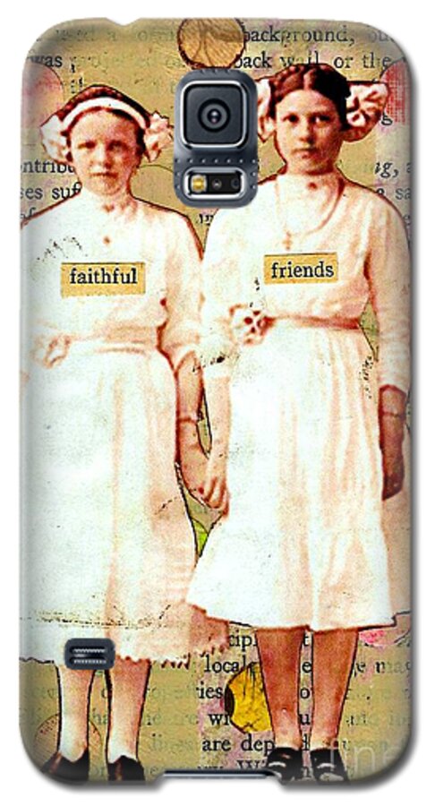 Friends Galaxy S5 Case featuring the mixed media Faithful friends by Desiree Paquette