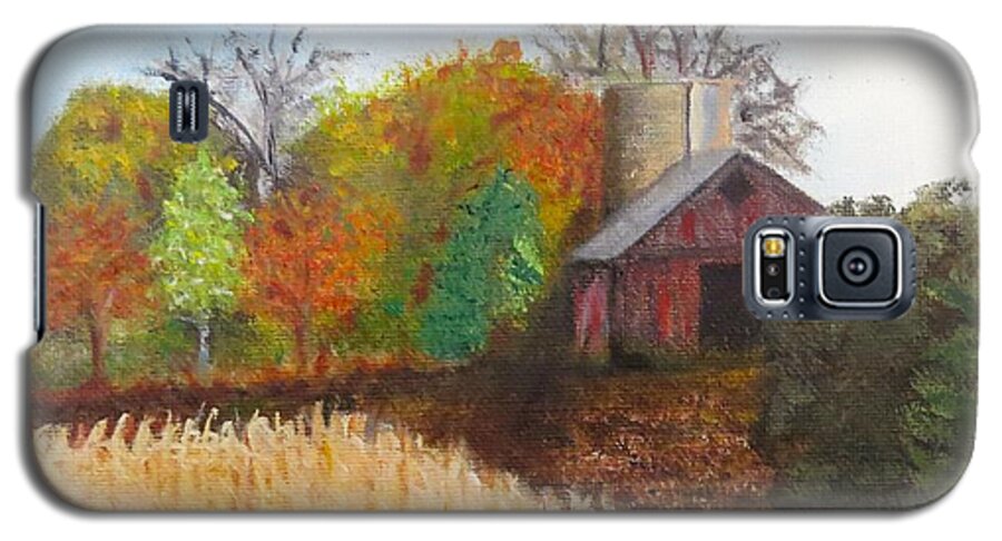 Barns Galaxy S5 Case featuring the painting Fall in Wisconsin by Sharon Schultz