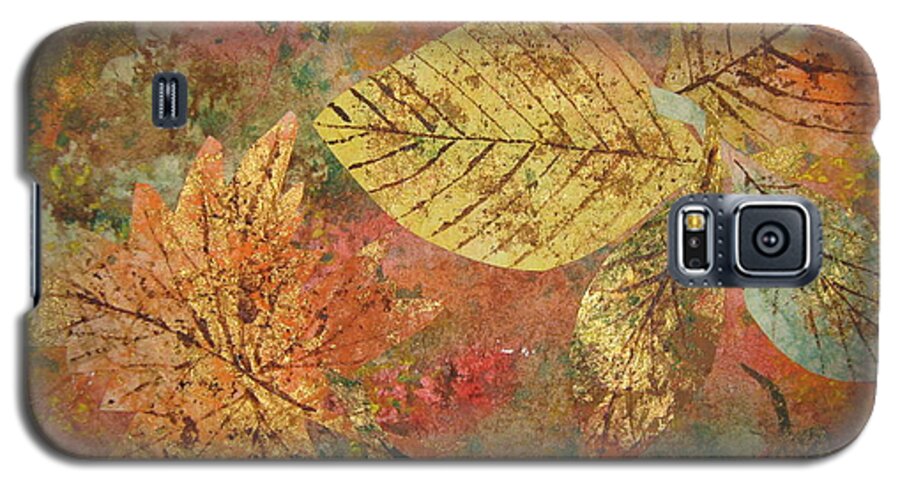 Fall Galaxy S5 Case featuring the painting Fallen Leaves II by Ellen Levinson