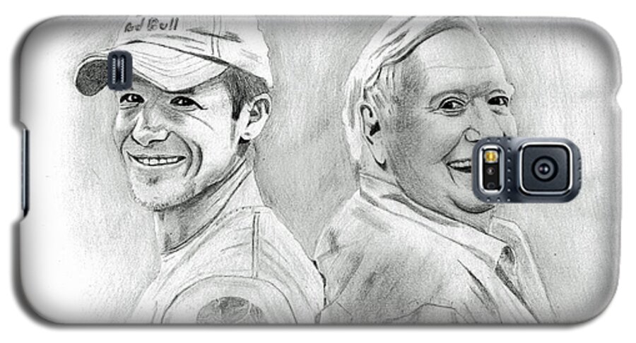 Joe Kittinger Galaxy S5 Case featuring the drawing Felix Baumgartner and Joe Kittinger by Pat Moore