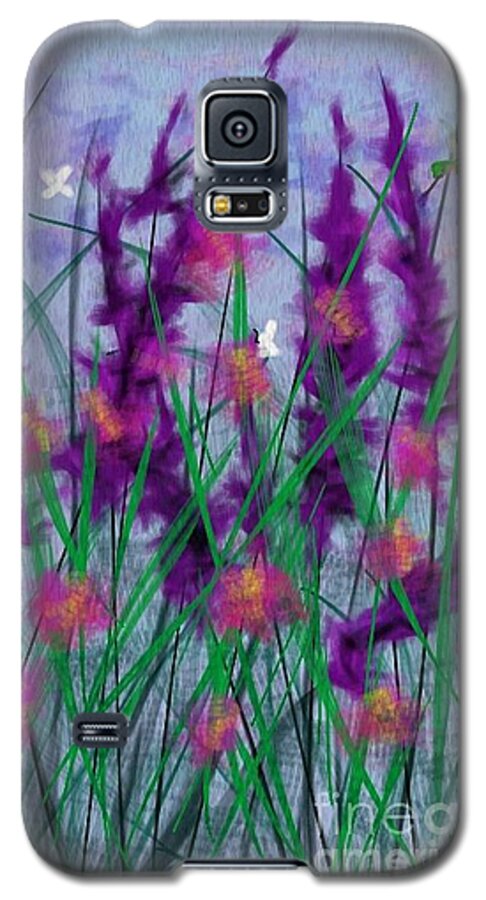 Painting Galaxy S5 Case featuring the painting Field Flowers by Judy Via-Wolff