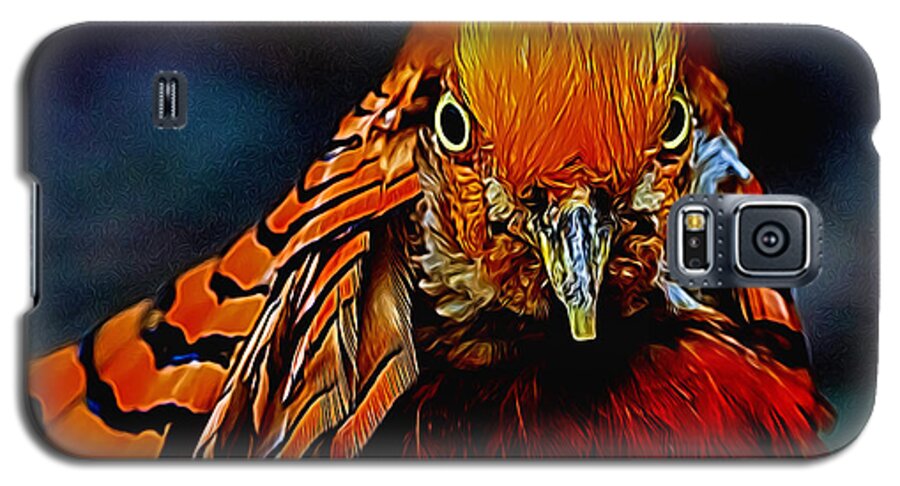 Poster Galaxy S5 Case featuring the digital art Fiery Pheasant by Ray Shiu