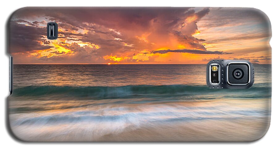 Puerto Rico Galaxy S5 Case featuring the photograph Fiery Skies Azure Waters Rendezvous by Photography By Sai