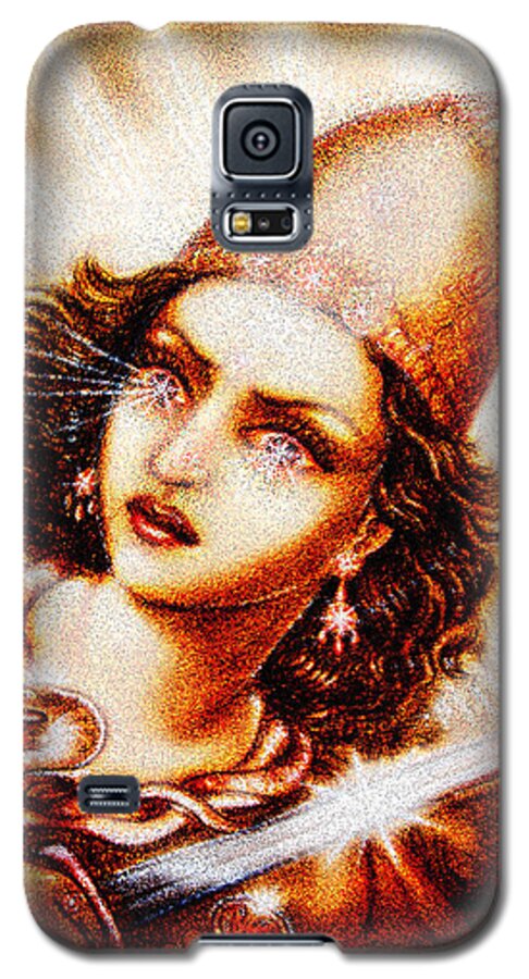 Goddess Galaxy S5 Case featuring the mixed media Fighting Goddess 2 by Ananda Vdovic