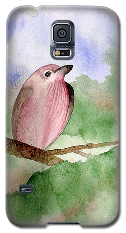 Finch Galaxy S5 Case featuring the painting Finch by Lynellen Nielsen