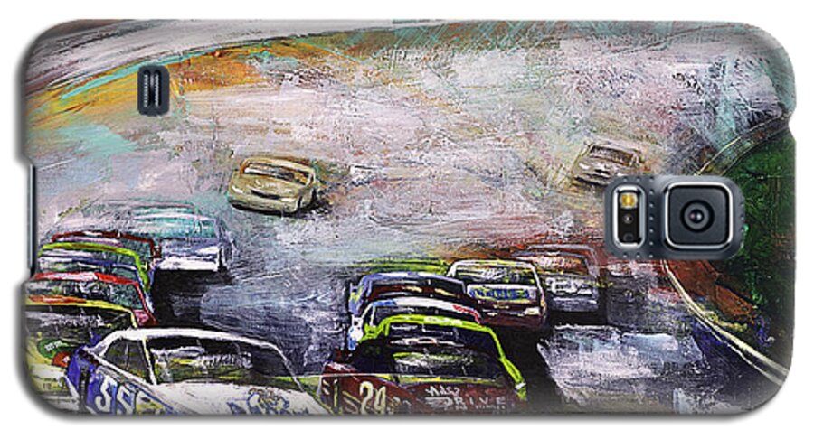 Nascar Galaxy S5 Case featuring the painting Finish Line by Gray Artus