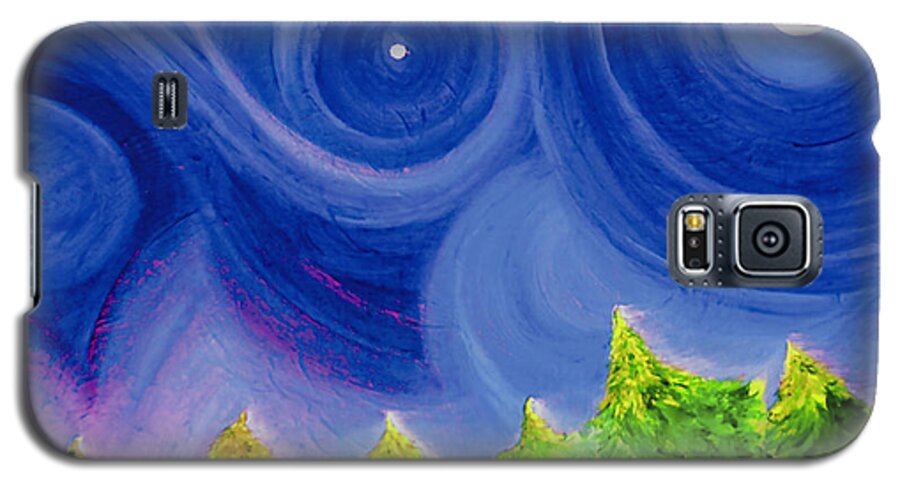 Trees Galaxy S5 Case featuring the painting First Star by jrr by First Star Art