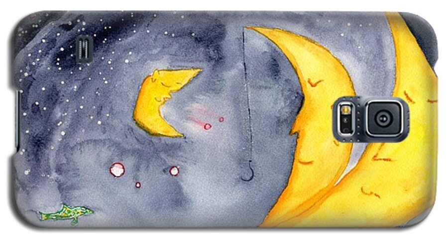 Jim Taylor Galaxy S5 Case featuring the painting Fisher Moon by Jim Taylor