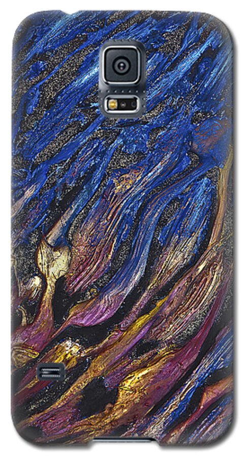 Flame Galaxy S5 Case featuring the painting Flame and Water by Shabnam Nassir