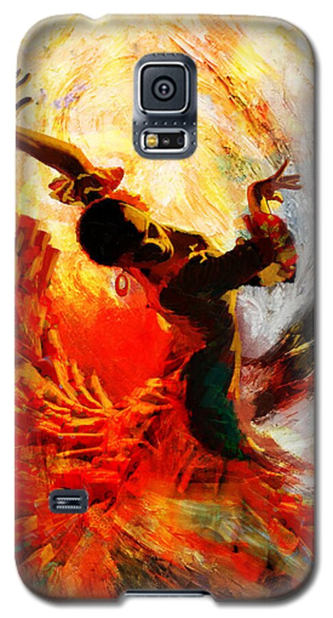 Jazz Galaxy S5 Case featuring the painting Flamenco Dancer 021 by Mahnoor Shah