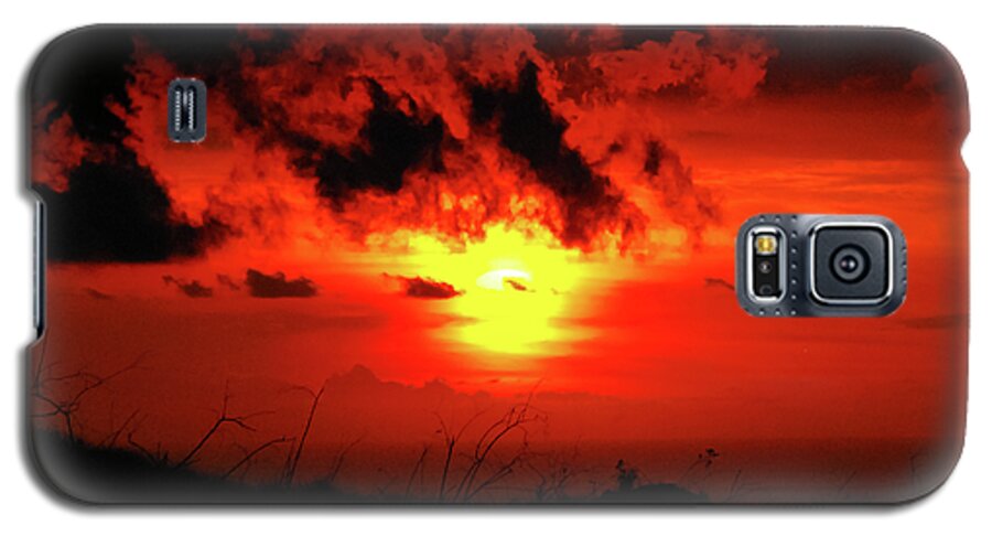 Warmth Galaxy S5 Case featuring the photograph Flaming Sunset by Christi Kraft