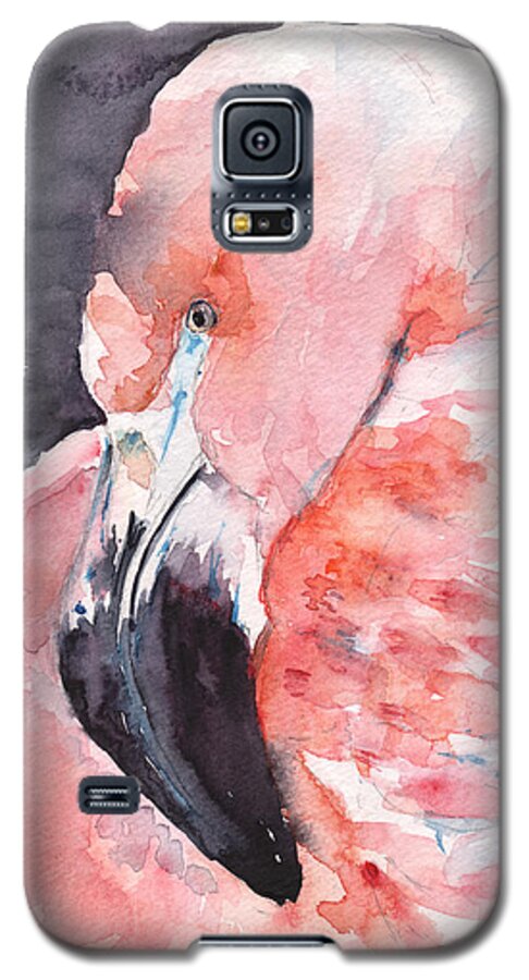 Flamingo Galaxy S5 Case featuring the painting Flamingo No. 2 by Claudia Hafner