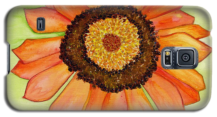 Flower Galaxy S5 Case featuring the painting Flower Orange by Julia Stubbe