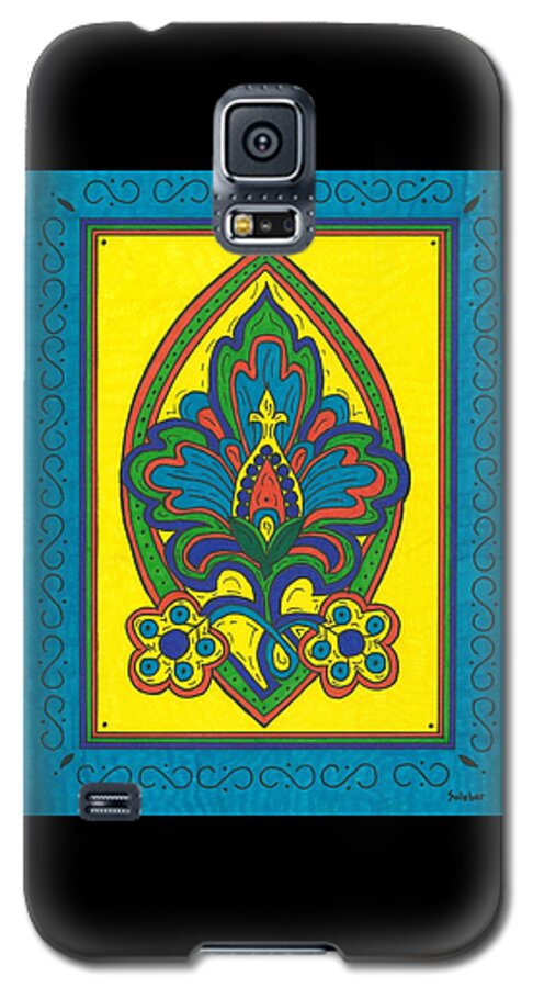 Flower Galaxy S5 Case featuring the painting Flower Power Talavera Style by Susie Weber