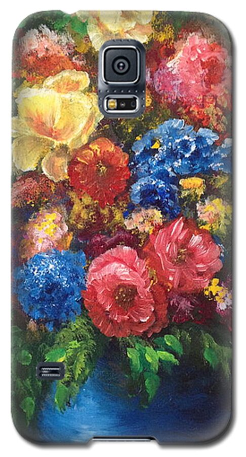 Flowers Galaxy S5 Case featuring the painting Flowers by Bozena Zajaczkowska