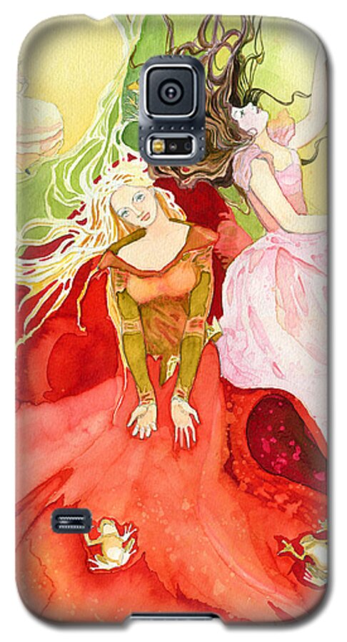Water Galaxy S5 Case featuring the painting Flowers in Water by Katherine Miller