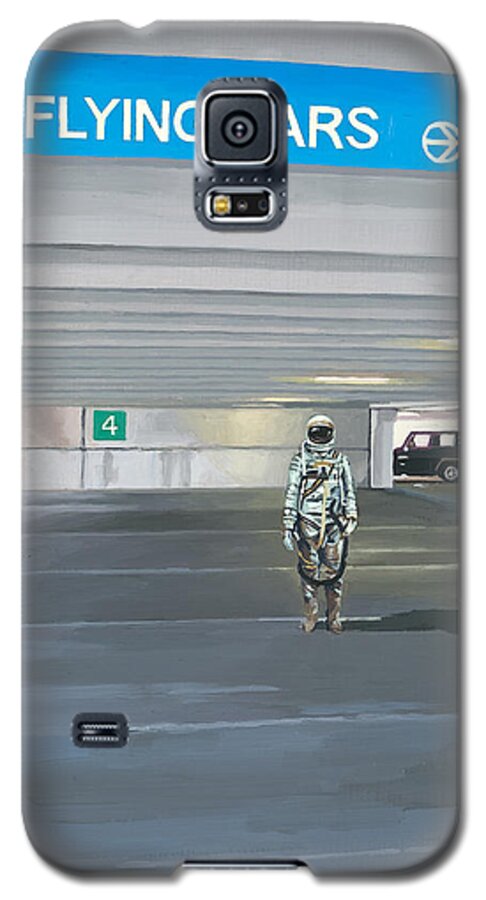 Astronaut Galaxy S5 Case featuring the painting Flying Cars to the Right by Scott Listfield