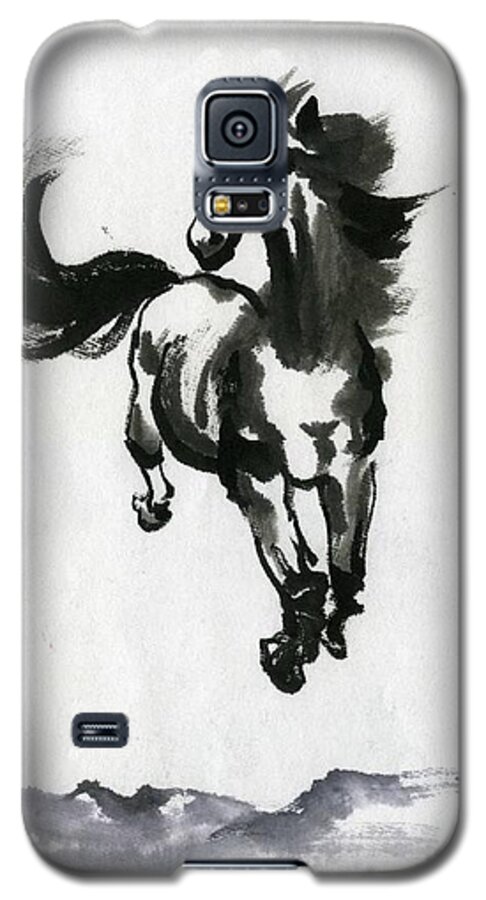 Horse Galaxy S5 Case featuring the painting Flying horse by Ping Yan