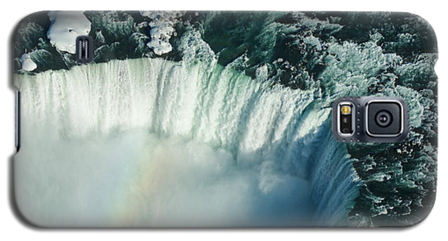 Niagara Falls Galaxy S5 Case featuring the photograph Flying Over Icy Niagara Falls by Georgia Mizuleva