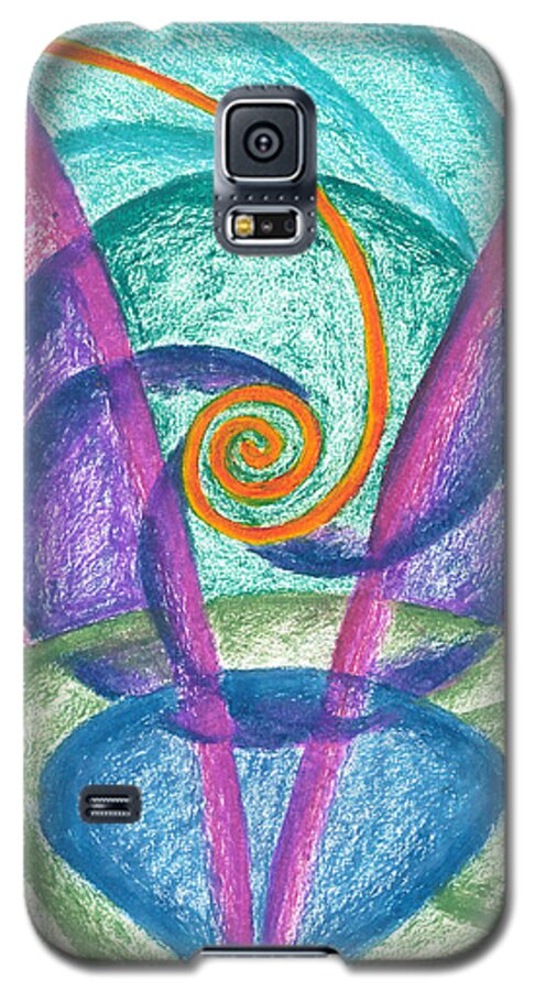 Mandala Galaxy S5 Case featuring the painting Fold Upon Fold Mandala by Carrie MaKenna
