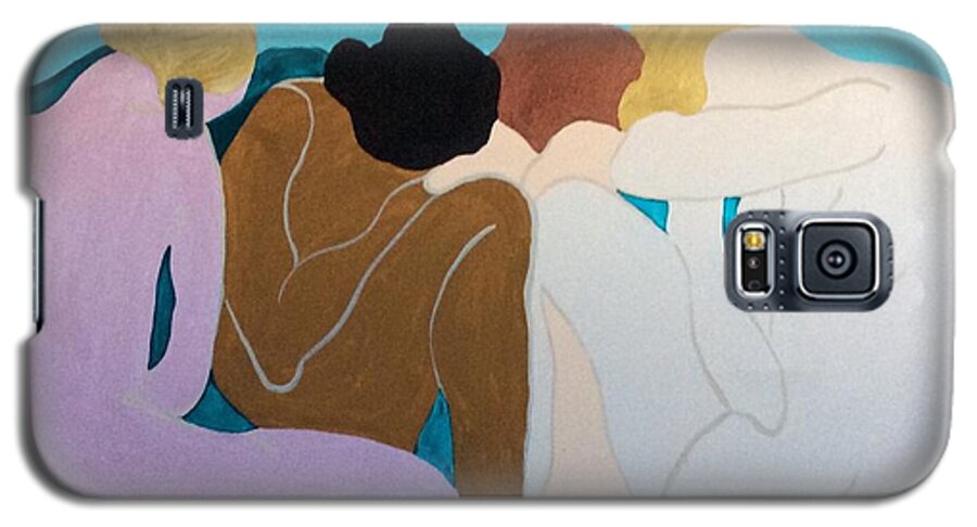 Women Galaxy S5 Case featuring the painting Four by Erika Jean Chamberlin