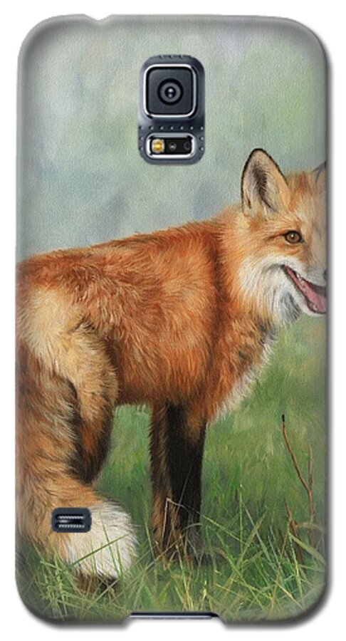 Fox Galaxy S5 Case featuring the painting Fox by David Stribbling