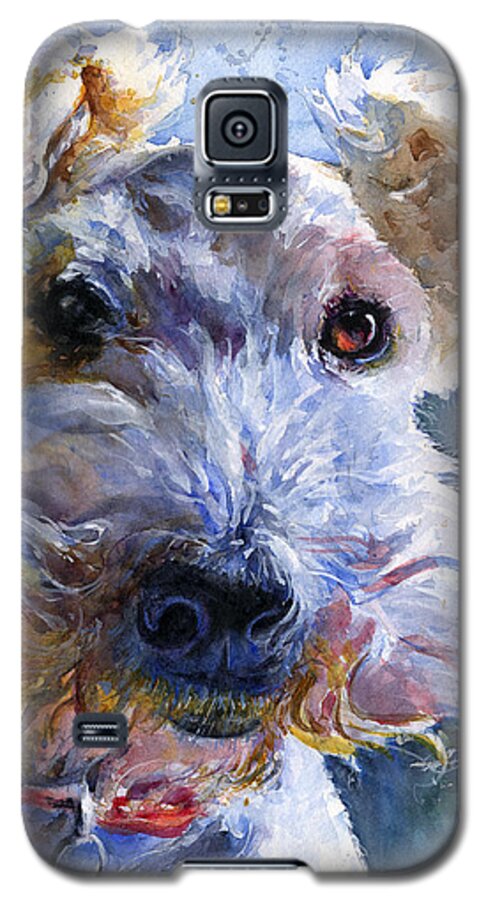 Dog Galaxy S5 Case featuring the painting Fox Terrier Full by John D Benson
