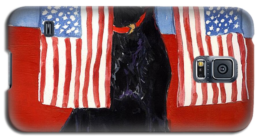 American Flag Galaxy S5 Case featuring the painting Free to Be by Molly Poole
