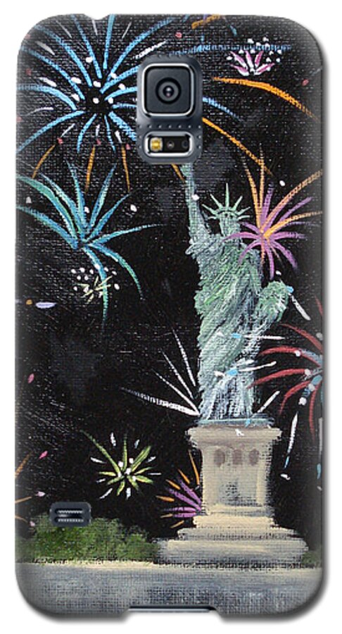 Statue Of Liberty Galaxy S5 Case featuring the painting Freedom by Judith Rhue