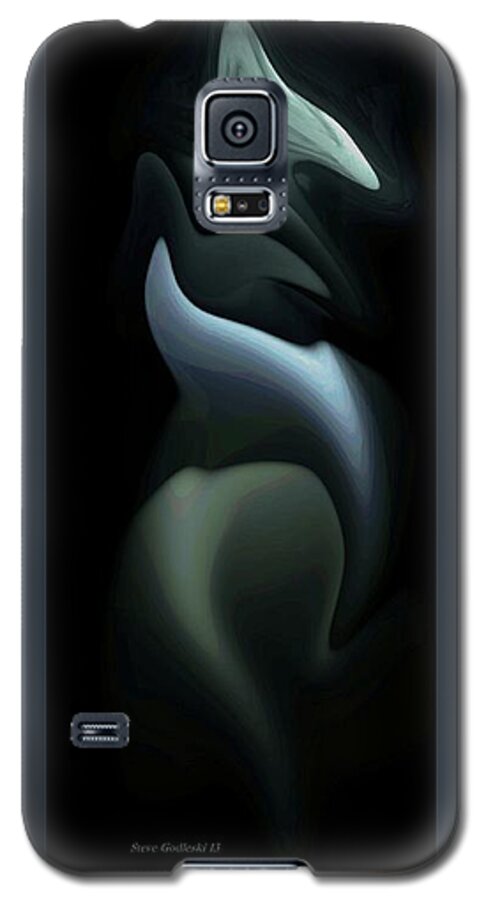 Abstract-blue-green-black Galaxy S5 Case featuring the photograph Frozen in Time by Steve Godleski