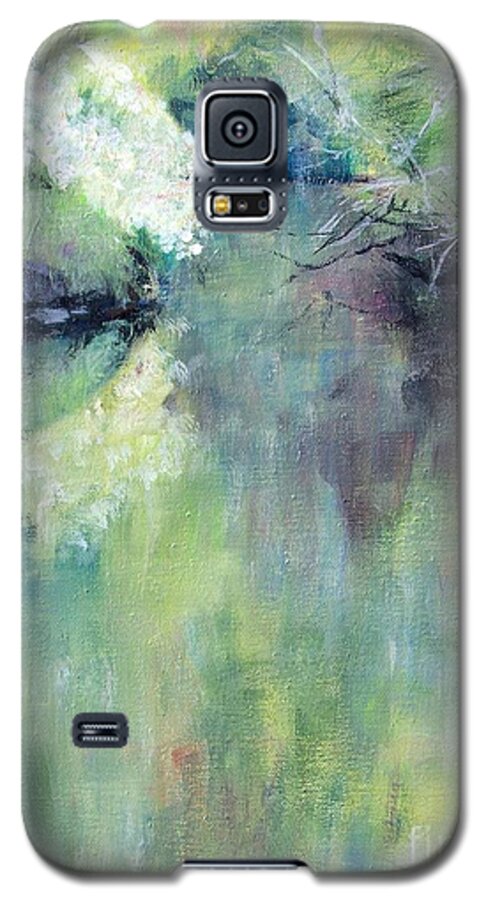 Landscape Of A Creek In Florida With Reflections In The Water Galaxy S5 Case featuring the painting Gamble Creek by Mary Lynne Powers