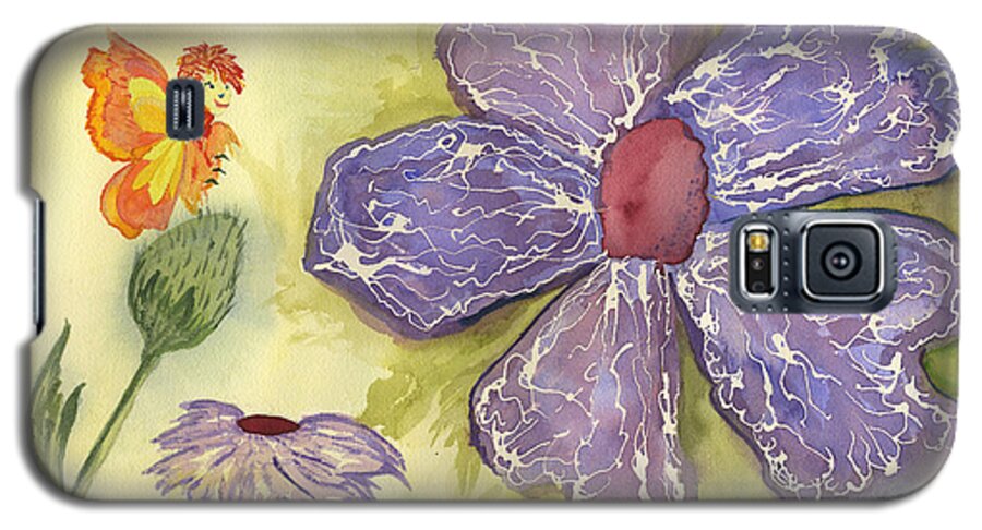 Flower Galaxy S5 Case featuring the painting Garden Friends by Julia Stubbe