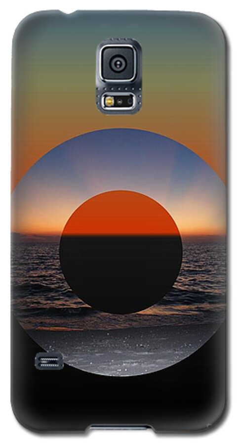 Geometric Sunset- Circle Galaxy S5 Case featuring the photograph Geometric Sunset- circle by Darla Wood