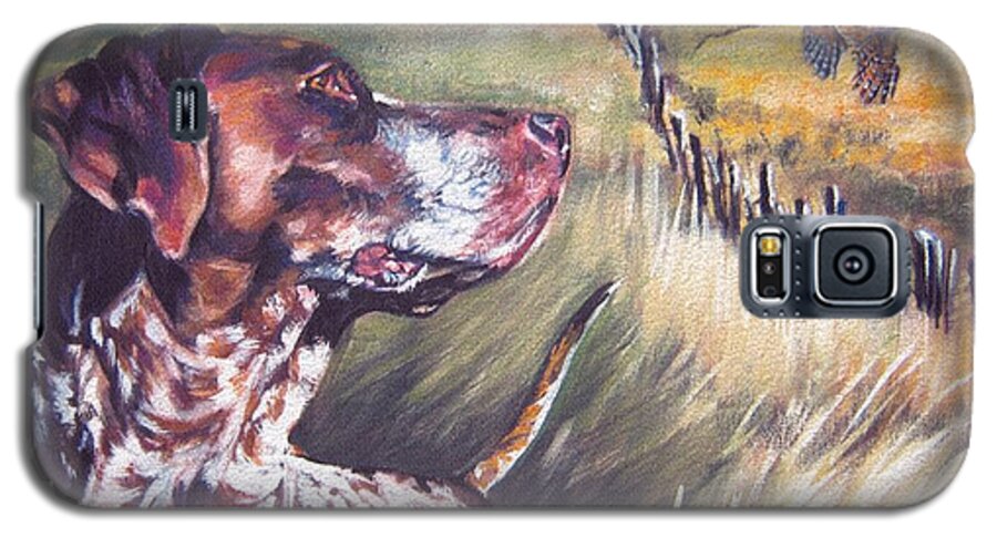 Dog Galaxy S5 Case featuring the painting German Shorthaired Pointer and Pheasants by Lee Ann Shepard
