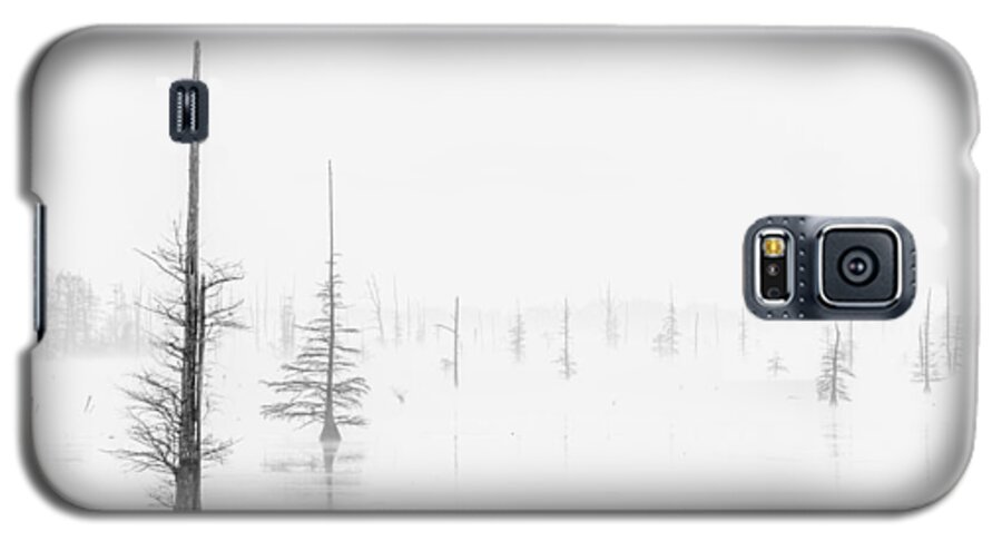 Black And White Trees Galaxy S5 Case featuring the photograph Ghost Trees Lake Conway by David Waldrop
