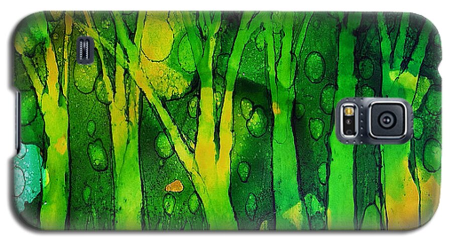 Tropical Galaxy S5 Case featuring the painting Ghosty Forest by Angela Treat Lyon