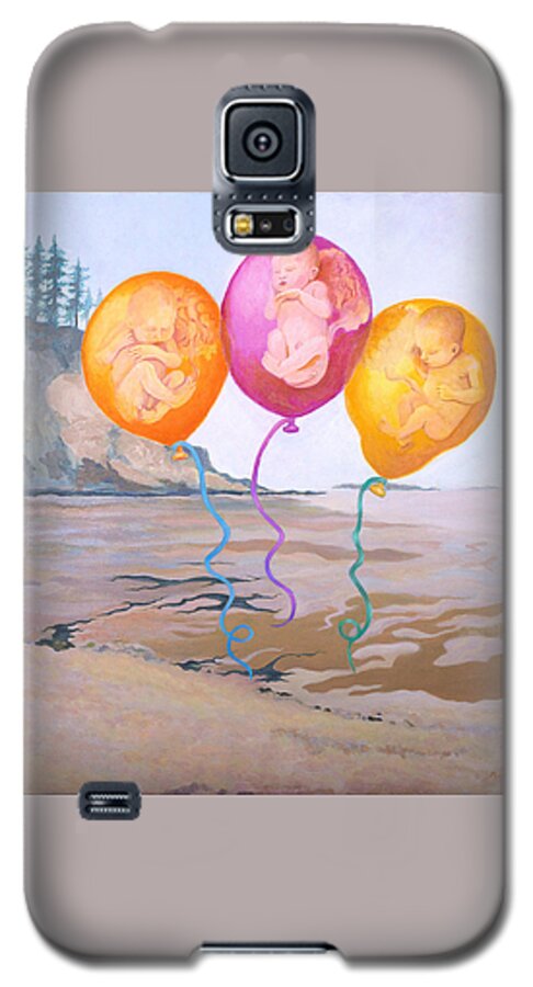 Balloons Galaxy S5 Case featuring the painting Gifts by Susan McNally