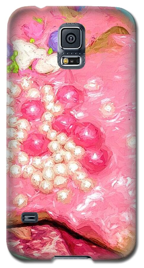 Sugar Cookies Galaxy S5 Case featuring the painting Girly Pink Frosted Sugar Cookies by Tracie Schiebel