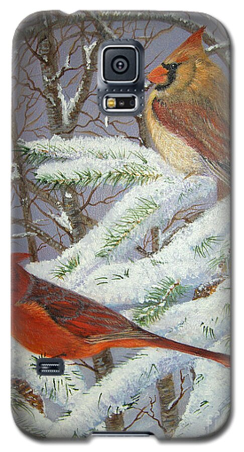Birds Galaxy S5 Case featuring the painting Give her wings to fly by Brenda Brown