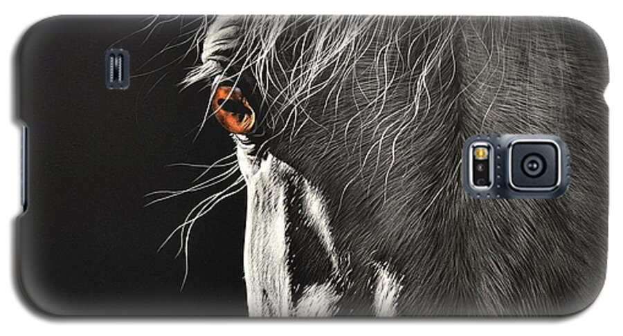 Horse Galaxy S5 Case featuring the drawing Glance by Elena Kolotusha
