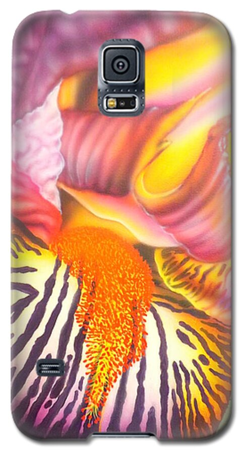 Glavis Iris Galaxy S5 Case featuring the painting Glavis Iris by Darren Robinson