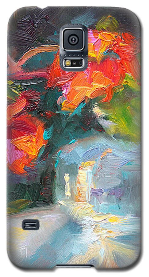 Nasturtium Galaxy S5 Case featuring the painting Gleaning Light Nasturtium Still Life by Talya Johnson