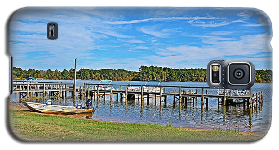 Water Galaxy S5 Case featuring the photograph Goat Island Dock by Linda Brown