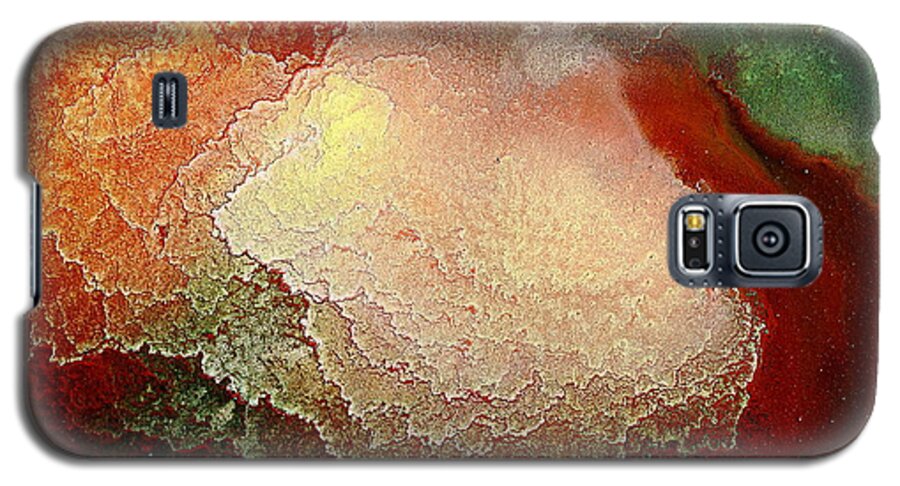 Gold Galaxy S5 Case featuring the painting Gold Abstract Art - Gold Mine by kredart by Serg Wiaderny