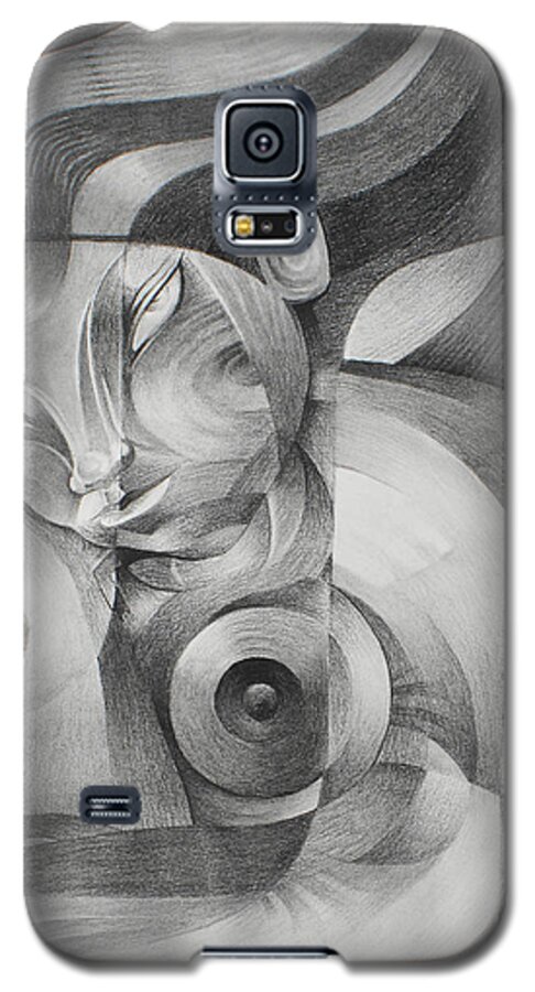  Galaxy S5 Case featuring the drawing Golden by Myron Belfast