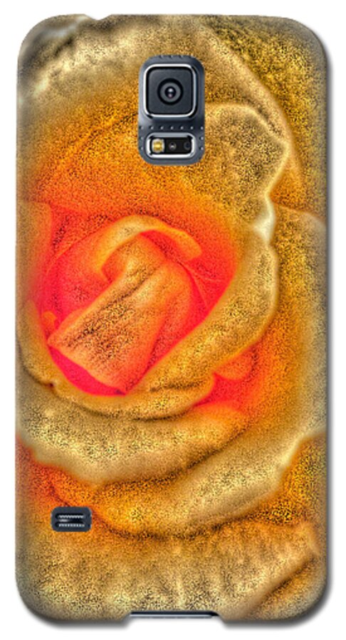 Rose Galaxy S5 Case featuring the photograph Golden Rose by Marian Lonzetta