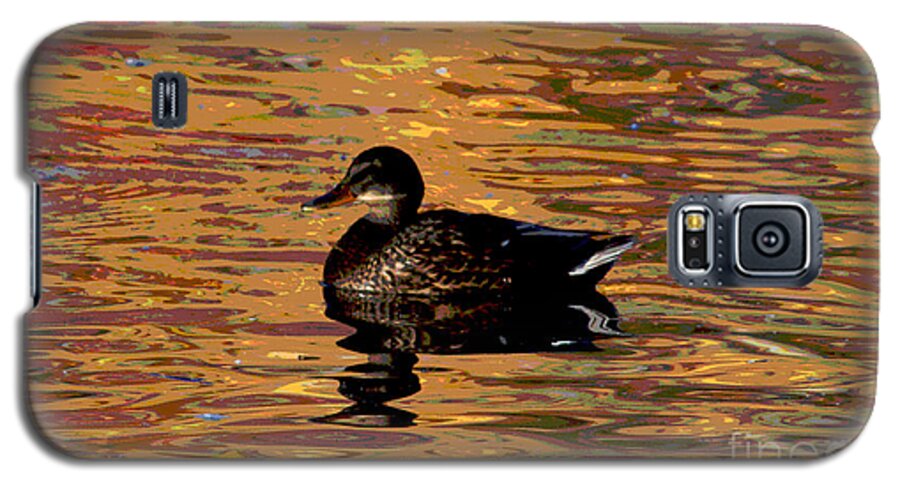 Duck Galaxy S5 Case featuring the digital art Golden Sunset by Jack Ader