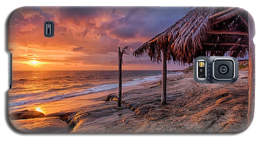 Beach Galaxy S5 Case featuring the photograph Golden Sunset The Surf Shack by Peter Tellone