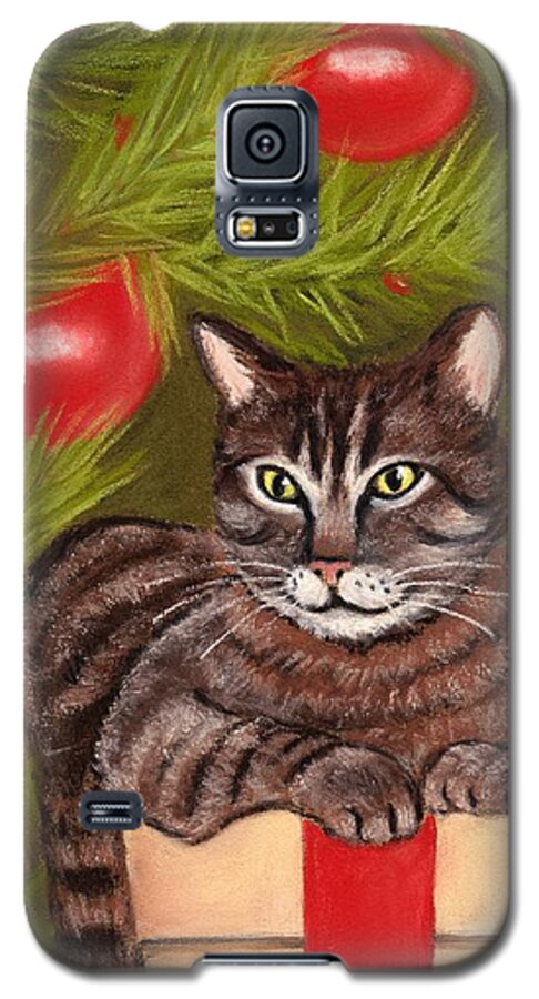 Cat Galaxy S5 Case featuring the painting Got Your Present by Anastasiya Malakhova