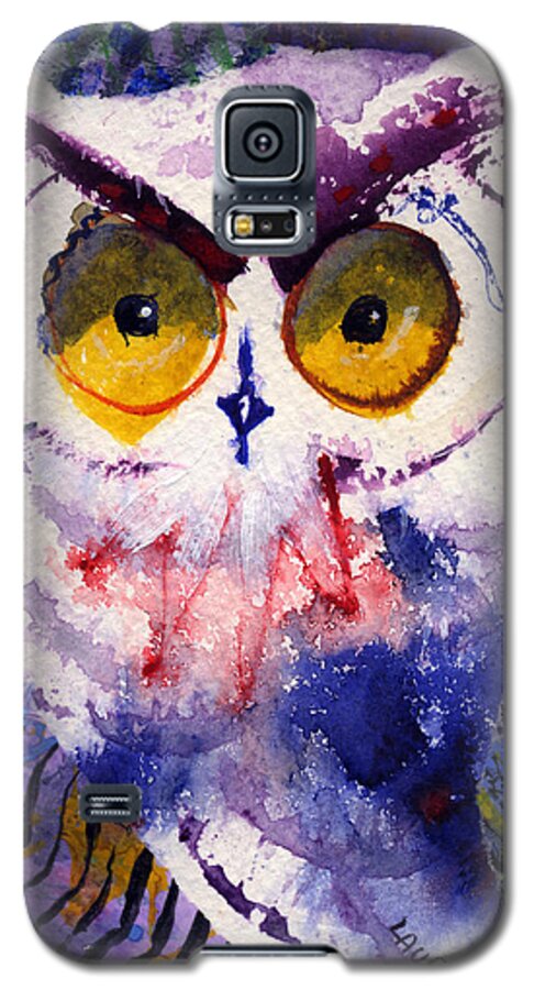 Owl Galaxy S5 Case featuring the painting Gotcha by Laurel Bahe
